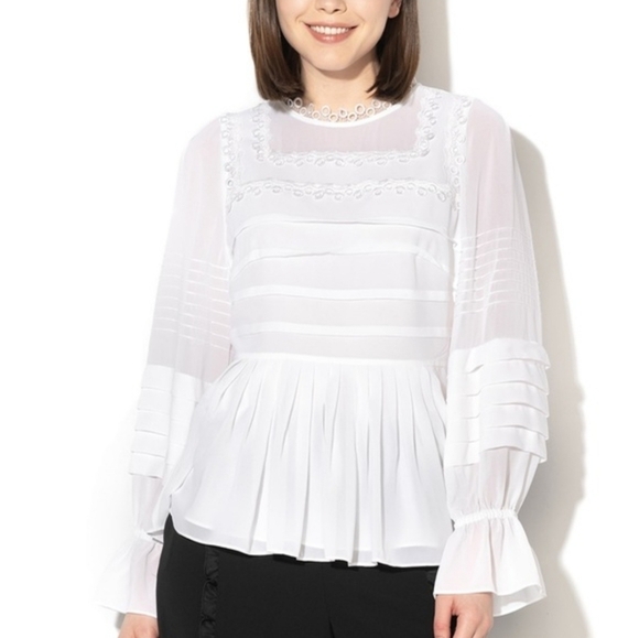 Ted Baker Robbee White Blouse Size 4 - Picture 2 of 14